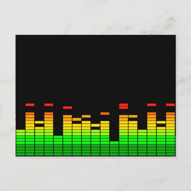 Equalizer Vibes von der Beat of DJ Music Black Postkarte (Vorderseite)