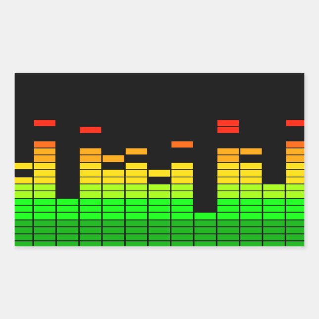 Equalizer Vibes von der Beat of DJ Music Dekoratio Rechteckiger Aufkleber (Vorderseite)