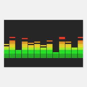 Equalizer Vibes von der Beat of DJ Music Dekoratio Rechteckiger Aufkleber