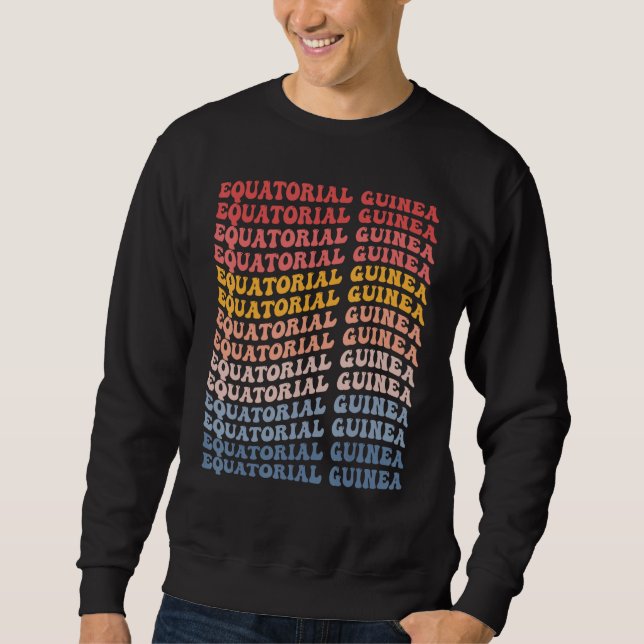 Equatorial Guinea Groovy Retro Equatorial Guinean Sweatshirt (Vorderseite)