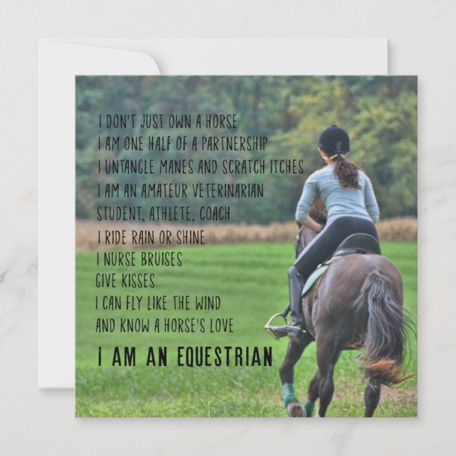 EQUESTRIAN 5.25 x 5.25 card Einladung (Vorderseite)