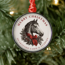 Equestrian Christmas Horse Festive Vintage Holiday