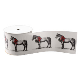 Equestrian Christmas Horse Festive Vintage Holiday Ripsband
