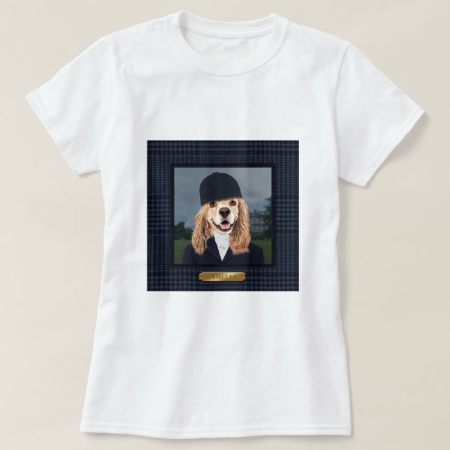 Equestrian Cocker Spanel Dog T-Shirt - Amelia (Design vorne)
