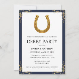 Equestrian Derby Party Modern Race Horse Invite Einladung