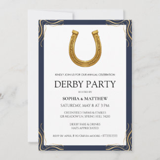 Equestrian Derby Party Modern Race Horse Invite Einladung