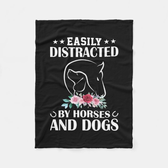 Equestrian Gift | Easily Distracted By Horses Fleecedecke (Vorderseite)