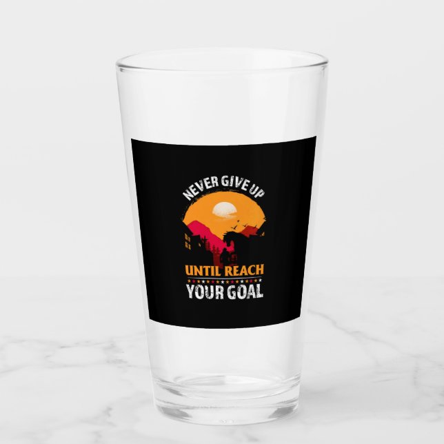 Equestrian Gift | Never Give Up Until Reach Glas (Vorderseite)