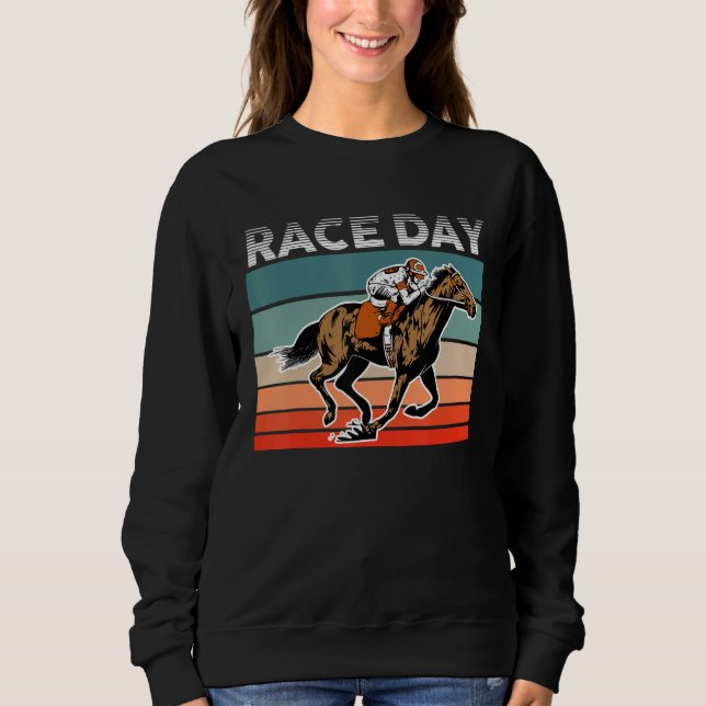 Equestrian Horse Racing Racer Horse Jockey Retro R Sweatshirt (Vorderseite)