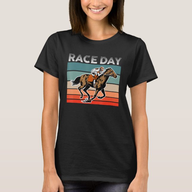 Equestrian Horse Racing Racer Horse Jockey Retro R T-Shirt (Vorderseite)