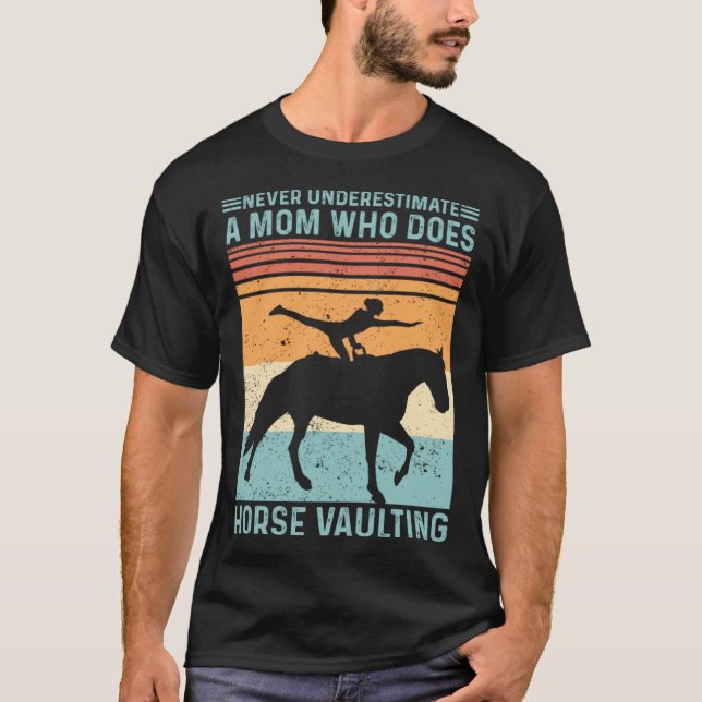 Equestrian Horse Vaulting Retro T-Shirt (Vorderseite)