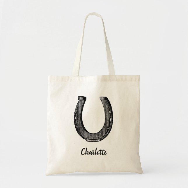 Equestrian Horse Vintage Horseshoe Tragetasche (Vorne)