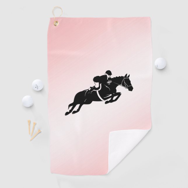 Equestrian Jumper Pink Golfhandtuch (Insitu)