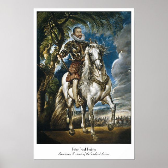 Equestrian Portrait of the Duke of Lerma Rubens Poster (Vorne)