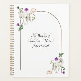 Equestrian Purple Floral Wedding Planner Planer