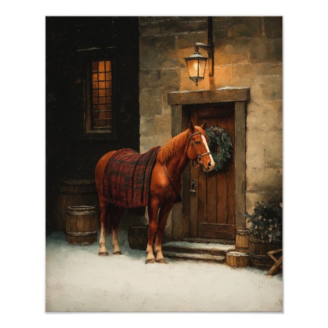 Equestrian Tartan Christmas Poster (Vorne)