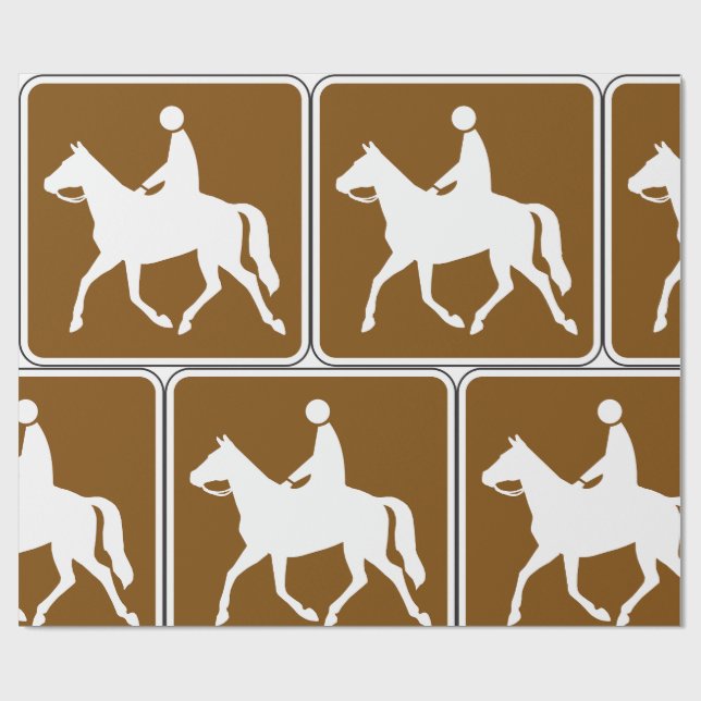 Equestrian Trail Riding Horse Silhouette Icon Geschenkpapier (Flach)