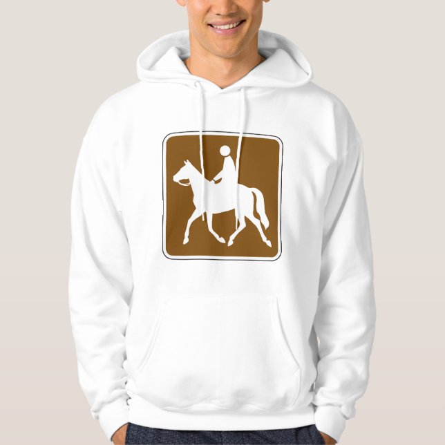 Equestrian Trail Riding Horse Silhouette Icon Hoodie (Vorderseite)