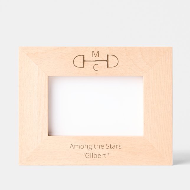 Equestrian Two Letter Snaffle Bit Monogram Geätzte Rahmen (Vorderseite)