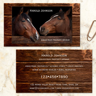 Equestrier Property Broker Pferde Business Card Visitenkarte