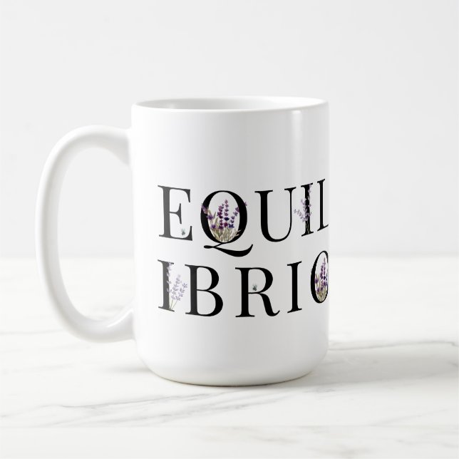 Equilibrio (con fiori viola; Italiano) Kaffeetasse (Links)