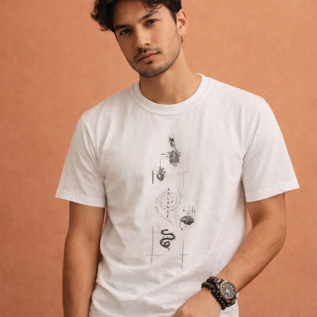 Equilibrium: Vertical Word Design T-Shirt (Von Creator hochgeladen)