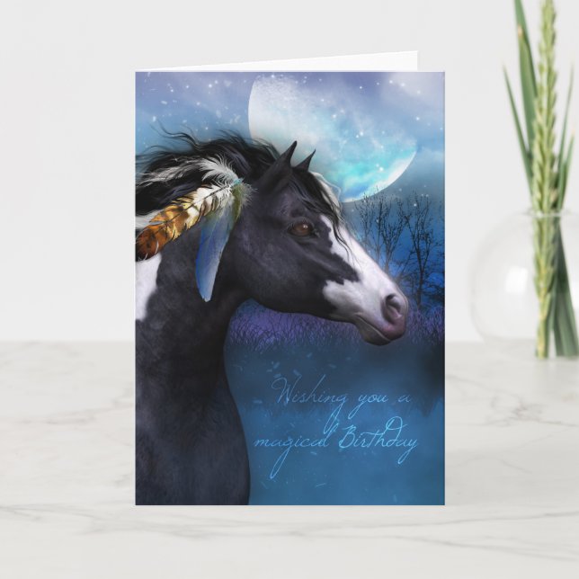 Equine Birthday Card - Spirit Horse Karte (Vorderseite)