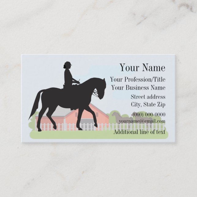 Equine Equestrian Dressage Business Card Visitenkarte (Vorderseite)
