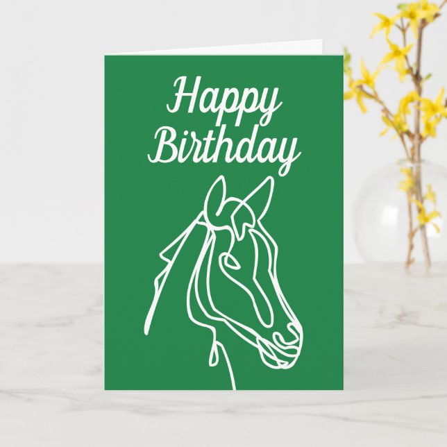 Equine Happy Birthday Card für Pferdefreunde Karte (Gelbe Blume)