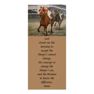 Equine Thoroughbred gewinnt Pferderennen Werbekarte