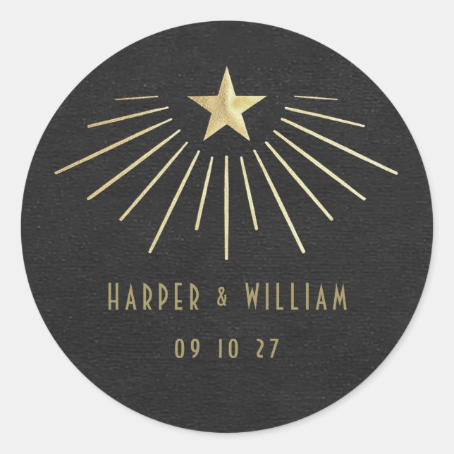 Equinox Celestial Starburst Wedding Stickers (Vorderseite)