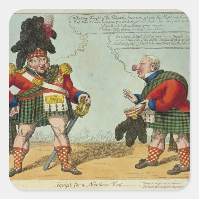 Equipt für einen Nordbesuch, 1822 Quadratischer Aufkleber (Vorderseite)