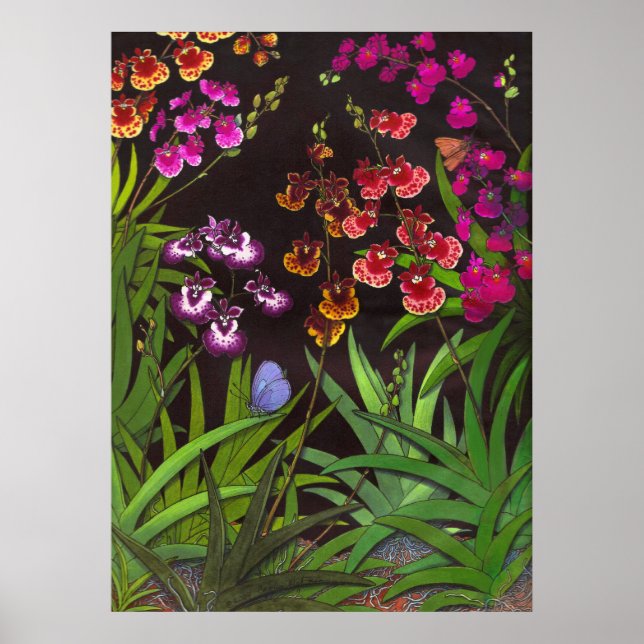 Equitant Oncidium Tolumnia Orchideen Print Poster (Vorne)