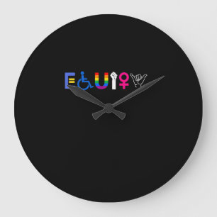 _EQUITY_ Equal Rights LGBTQ Alliges Unity Pride Fe Große Wanduhr