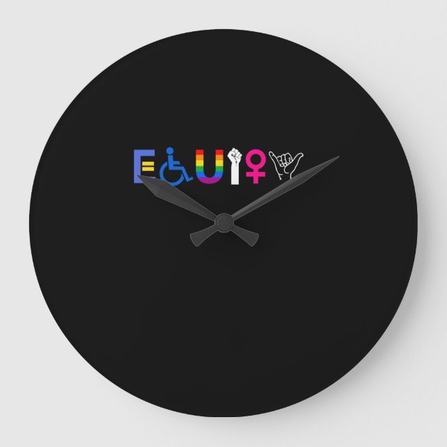 _EQUITY_ Equal Rights LGBTQ Alliges Unity Pride Fe Große Wanduhr (Vorderseite)