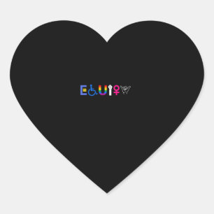 _EQUITY_ Equal Rights LGBTQ Alliges Unity Pride Fe Herz-Aufkleber