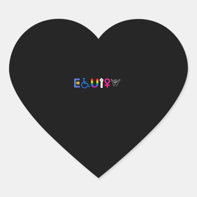 _EQUITY_ Equal Rights LGBTQ Alliges Unity Pride Fe Herz-Aufkleber (Vorderseite)