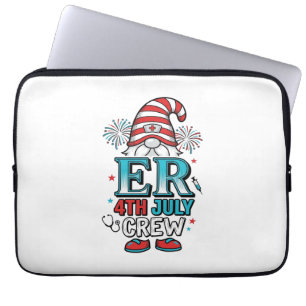 ER 4. Juli Crew Patriotisches Gnom-Shirt-Design_1 Laptopschutzhülle
