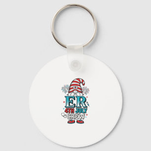 ER 4. Juli Crew Patriotisches Gnom-Shirt-Design_1 Schlüsselanhänger