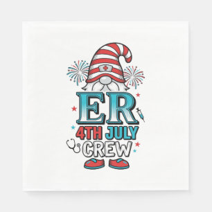 ER 4. Juli Crew Patriotisches Gnom-Shirt-Design_1 Serviette