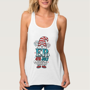 ER 4. Juli Crew Patriotisches Gnom-Shirt-Design_1 Tank Top