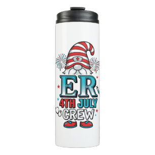 ER 4. Juli Crew Patriotisches Gnom-Shirt-Design_1 Thermosbecher
