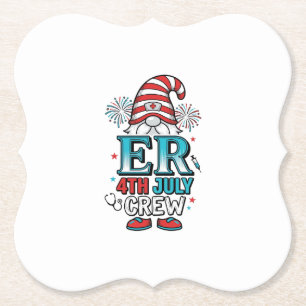 ER 4. Juli Crew Patriotisches Gnom-Shirt-Design_1 Untersetzer