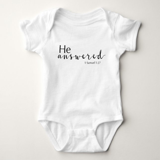 Er antwortete 1 Samuel 1:27 Unisex Baby Bodysuit Baby Strampler (Vorderseite)