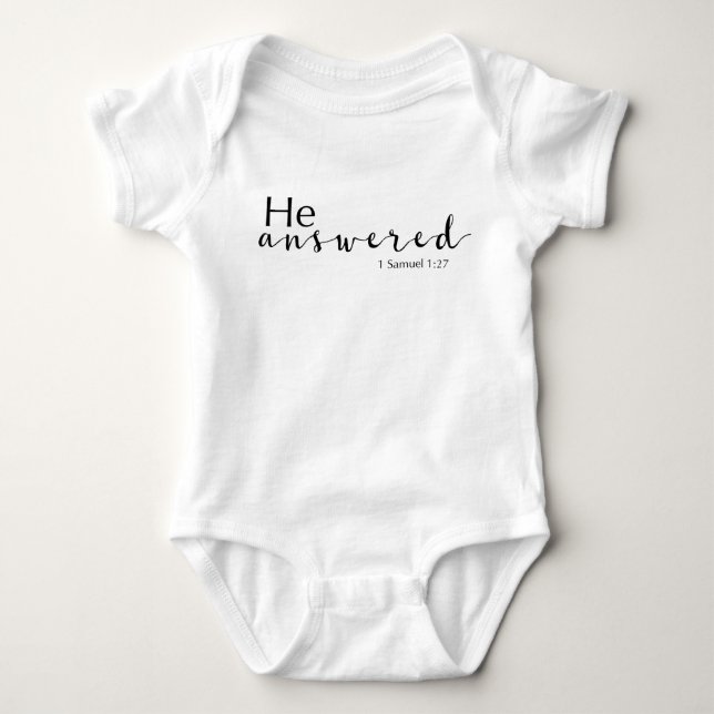Er antwortete 1 Samuel 1:27 Unisex Baby Bodysuit Strampler (Vorderseite)