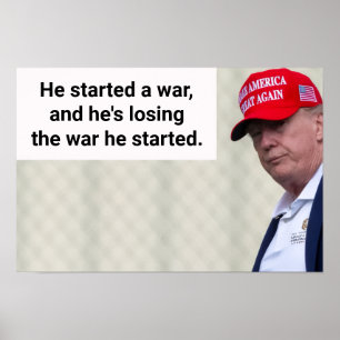Er begann ein Kriegsplakat Poster