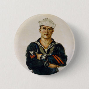 Er behält die Welt sicher für Demokratie Button