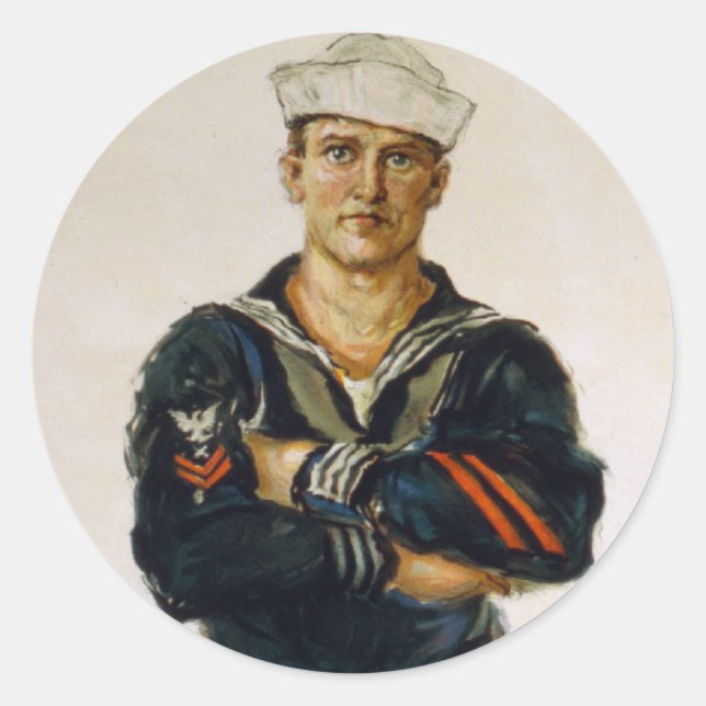 Er Behalte die Welt sicher für die Demokratie Runder Aufkleber (Vorderseite)