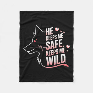 Er Behalte mir, dass sie mir Wolf Art Lover Coupl  Fleecedecke