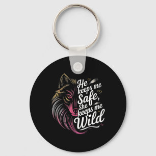 Er Behalte mir, dass sie mir Wolf Art Lover Coupl Schlüsselanhänger